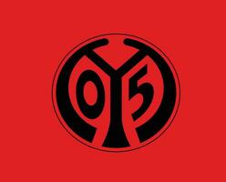 Mainz 05 Verein Symbol Logo schwarz Fußball Bundesliga Deutschland abstrakt Design Vektor Illustration mit rot Hintergrund