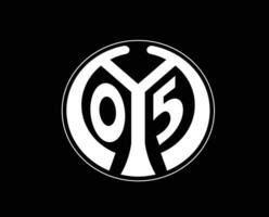 Mainz 05 Verein Symbol Logo Weiß Fußball Bundesliga Deutschland abstrakt Design Vektor Illustration mit schwarz Hintergrund