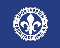 darmstadt klubb logotyp symbol fotboll bundesliga Tyskland abstrakt design vektor illustration med blå bakgrund