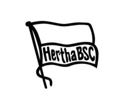 hertha berlin klubb logotyp symbol svart fotboll bundesliga Tyskland abstrakt design vektor illustration