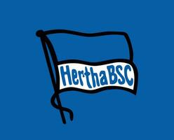 hertha berlin klubb logotyp symbol fotboll bundesliga Tyskland abstrakt design vektor illustration med blå bakgrund