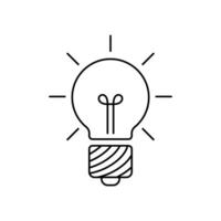 minimal Lampe Linie Symbol. dünn, einfach und sauber. benutzt zum Logo, Symbol, Zeichen, Netz, Handy, Mobiltelefon und Infografik vektor