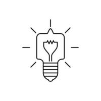 einfach Lampe Symbol. minimal, dünn und sauber. benutzt zum Logo, Symbol, Zeichen, Netz, Handy, Mobiltelefon und Infografik vektor