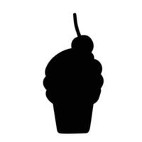 Eis Sahne Silhouette isoliert auf Weiß Hintergrund. Eis Sahne Silhouette. Vektor Illustration.