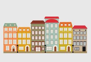 liten stad i retrostil. vektor illustration