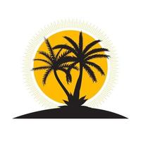 schöne Palme Symbol Silhouette Hintergrund Vektor-Illustration vektor