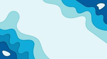 abstrakt blå vågor papper skära lager bakgrund. 3d realistisk papper skikten skära för företag mall, presentation, omslag, baner. vektor illustration