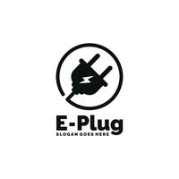 elektrisk plugg logotyp design vektor illustration