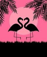 niedliche rosa Flamingo-Hintergrund-Vektor-Illustration vektor