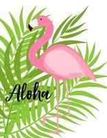 niedliche rosa Flamingo Sommer Hintergrund Vektor-Illustration vektor