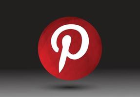 pinterest logo social media 3d icon isoliert vektor