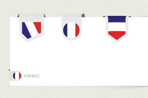 Etikette Flagge Sammlung von Frankreich im anders Form. Band Flagge Vorlage von Frankreich vektor