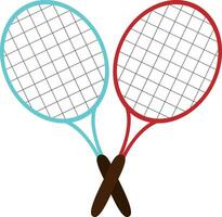 vektor illustration av röd och blå tennis racketar i tecknad serie stil
