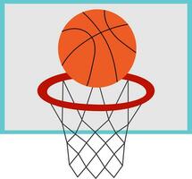 vektor illustration av basketboll ring och boll i tecknad serie stil