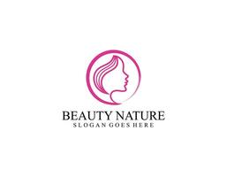 Logo vektor Salon kecantikan Dan Spa. Dan potret Wanita dengan Rambut bergelombang.