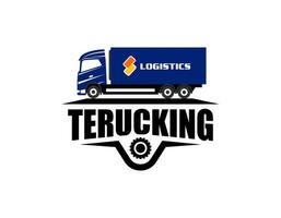 LKW Silhouette abstrakt Logo Vorlage Vektor geeignet zum logistisch oder Automobil LKW Bedienung Unternehmen