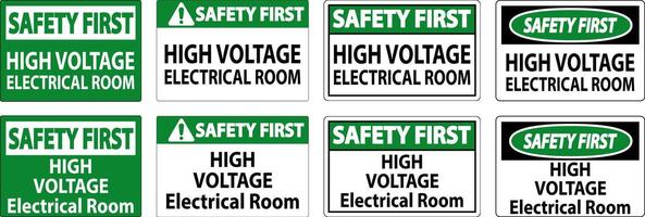 Sicherheit zuerst Zeichen hoch Stromspannung - - elektrisch Zimmer vektor