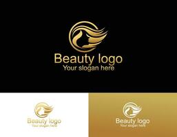 kvinna ansikte logotyp design vektor illustration. kvinna ansikte lämplig för skönhet och kosmetisk företag logotyper.