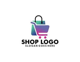 online Geschäft Logo Designs Vorlage. Illustration Vektor Grafik von Einkaufen Wagen und Geschäft Tasche Kombination Logo Design Konzept. perfekt zum E-Commerce, Verkauf, Rabatt oder Geschäft Netz Element. Unternehmen Emblem