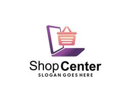 Online-Shop-Logo mit coolem Gradienten-Kunststil und Visitenkarten-Design-Vorlage Premium-Vektor vektor