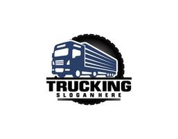 lastbilstransporter företag logotyp svart och vit vektor illustration