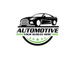 Sport Fahrzeug Logo Silhouette. Motor- Auto Händler Emblem. Auto Garage Symbol. Automobil Händler Symbol. Vektor Illustration.