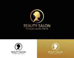 Vektor Vorlage Logo zum Schönheit Salon stilisiert lange behaart Frau