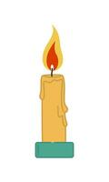 duftend Wachs Kerze im ein Kerze Halter. Zuhause Aromatherapie, Zuhause Dekoration. Vektor isoliert Illustration