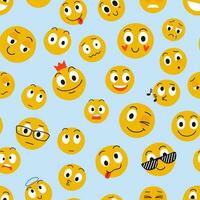 Emoji Muster. Emoticon Vektor Hintergrund. eben Illustration zum Sozial Netzwerke