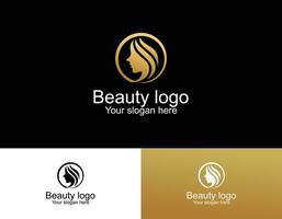 Frau Gesicht Logo Design Vektor Illustration. Frau Gesicht geeignet zum Schönheit und kosmetisch Unternehmen Logos.
