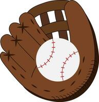 Vektor Illustration von Baseball Leder Handschuh und Ball im Karikatur Stil
