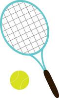 vektor illustration av tennis racket och boll i tecknad serie stil