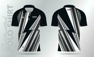 svart och vit polo skjorta attrapp mall design för sport enhetlig vektor