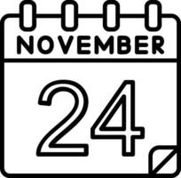 24 november linje ikon vektor