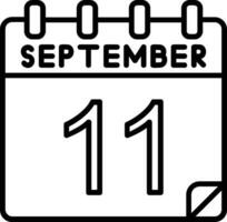11 September Linie Symbol vektor