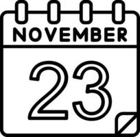 23 November Linie Symbol vektor