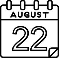 22 August Linie Symbol vektor