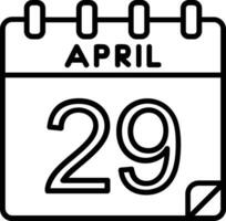 29 april linje ikon vektor