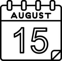 15 August Linie Symbol vektor