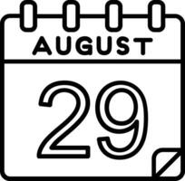 29 augusti linje ikon vektor