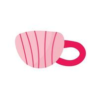 Rosa Gekritzel Linien Kaffee Tasse isoliert Illustration. viva Magenta Rosa klassisch Tasse. vektor