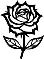 Rose - - minimalistisch und eben Logo - - Vektor Illustration