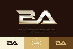 ba första modern exklusiv emblem logotyp mall för företag vektor