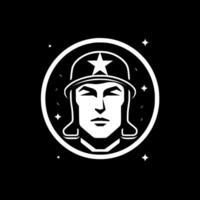 armén - svart och vit isolerat ikon - vektor illustration
