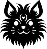 Katze - - schwarz und Weiß isoliert Symbol - - Vektor Illustration