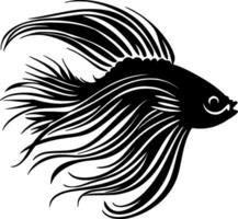 Beta Fisch, schwarz und Weiß Vektor Illustration