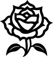 Rose - - schwarz und Weiß isoliert Symbol - - Vektor Illustration