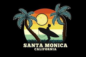 Santa Monica Kalifornien Silhouette Design vektor