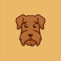 söt avatar airedale terrier huvud enkel tecknad serie vektor illustration hund raser natur begrepp ikon isolerat