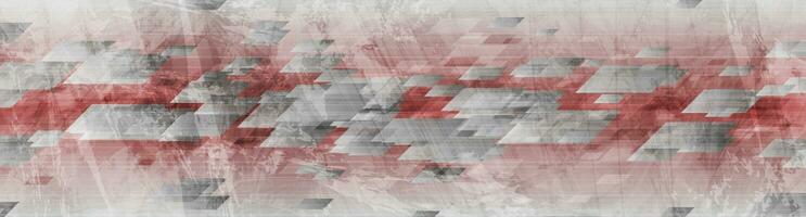 röd och grå grunge tech geometrisk abstrakt bakgrund vektor